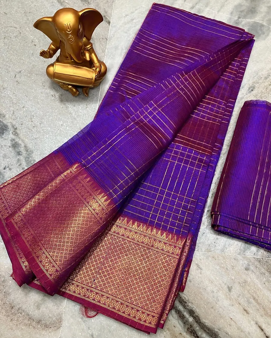 Maheshwari Semi Silk Sarees with Beautiful Weaving Design